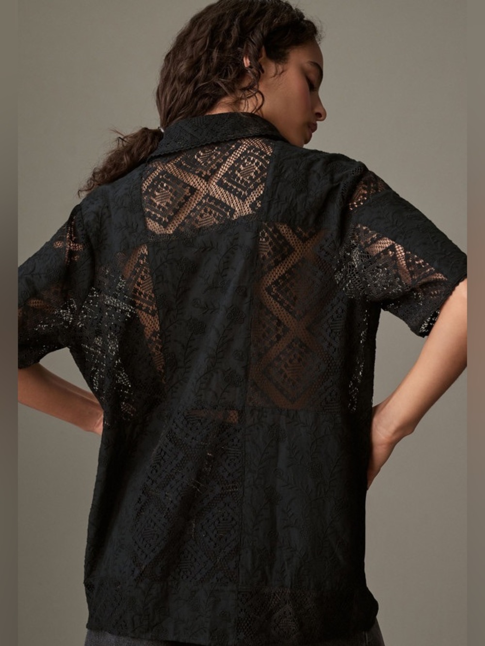 Farm Rio Mix Lace Surf Shirt - Picture 2 of 7